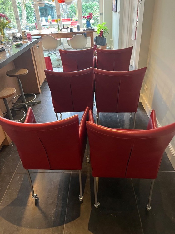 Image 1 of 6x Bert Plantagie chairs with wheels