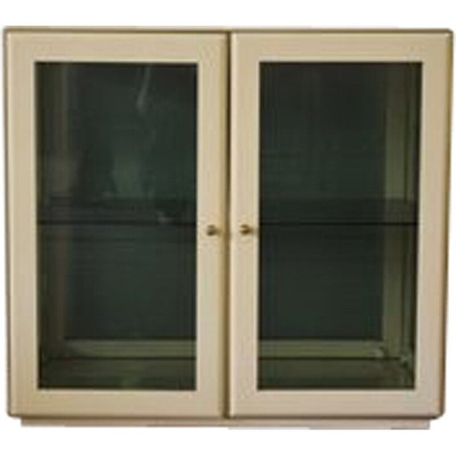 Vitrine vintage en bois laqué et verre, Italie 1970