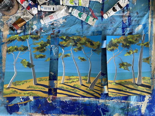 3 pinturas al gouache sobre papel A5 (21x15cm)