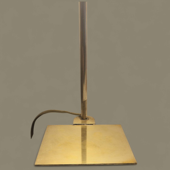 Image 1 of Lampe ancienne Laiton & Opaline - Travail moderniste années 40