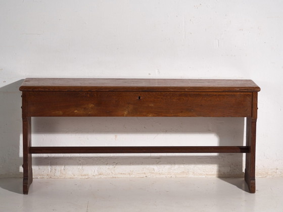 Antique organ bench with drawer in oak wood – Central Europe, circa 1920 – Benches, Iron (photo 34 of 40)
