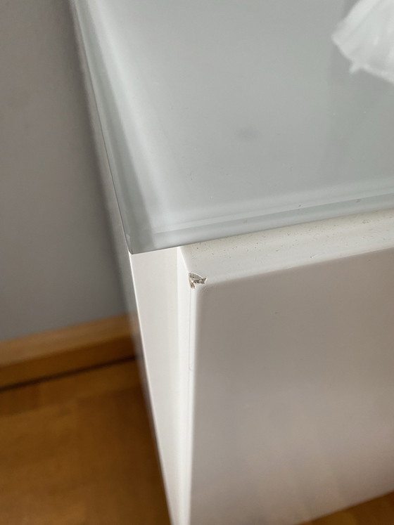 Buffet bas blanc moderne, Verre, Métal (photo 5 sur 6)