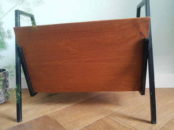 Image 1 of Beautiful 60s vintage teak veneer magazine rack from Ditvoorst Tilburg