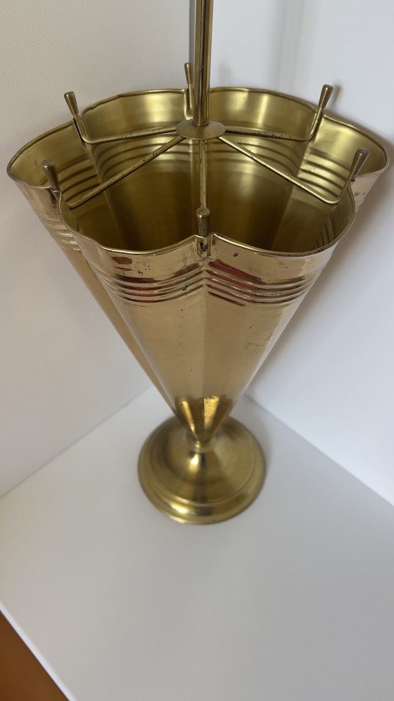 Image 1 of Portaombrelli vintage in ottone, stile Hollywood Regency anni '50