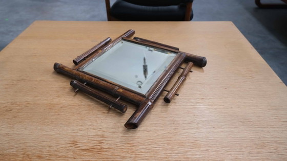 Image 1 of Miroir mural vintage « BAMBOO SPEIL » style milieu du siècle
