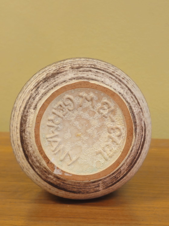 Image 1 of Vintage West Germany Fatlava Vase Vase Blue Brown