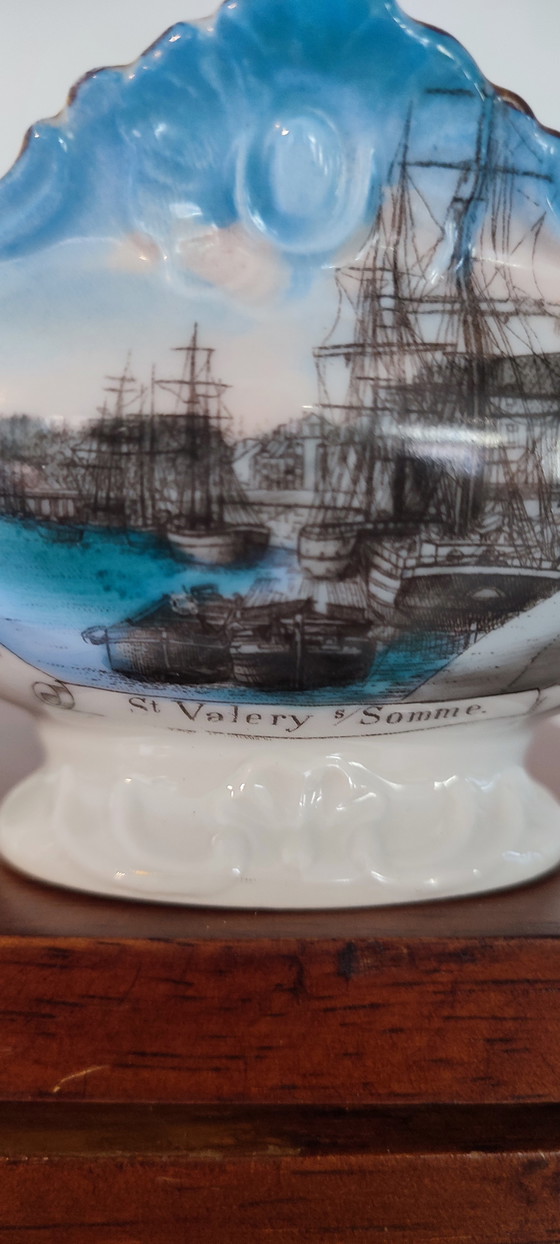 Image 1 of Par de cuencos antiguos de loza "St-Valery-sur-Somme" 1930