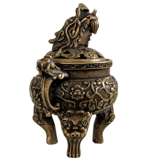 Brûle-encens Dragon Miniature Chinois en Bronze (Ding) – Objets déco (photo 2 of 10)