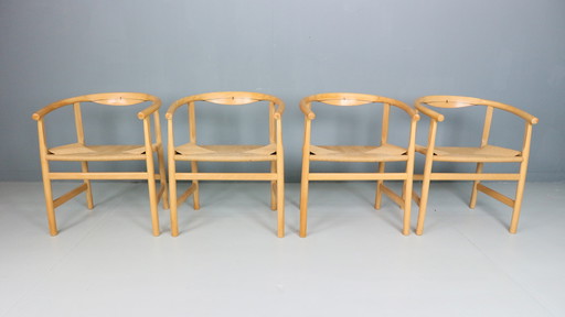 Ensemble de quatre chaises d'époque PP201 de Hans J Wegner pour Pp Furniture, Danemark