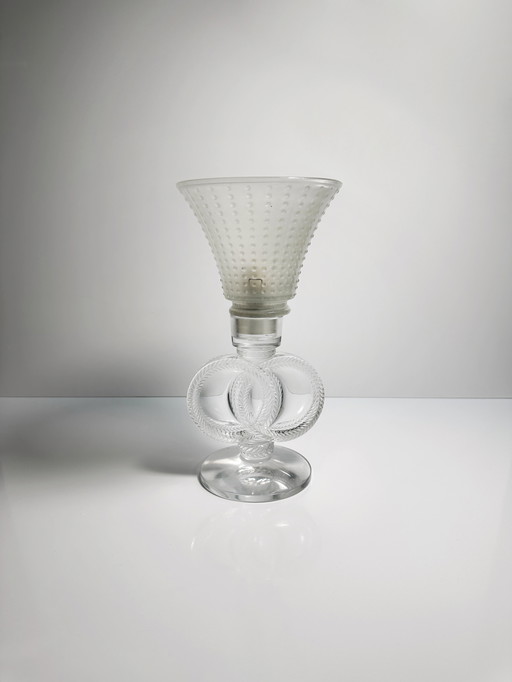 Vintage Murano crystal glass table lamp 70s Barovier Toso