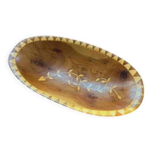 Handgefertigte orientalische Obstschale aus Thujaholz - Vintage-Intarsien