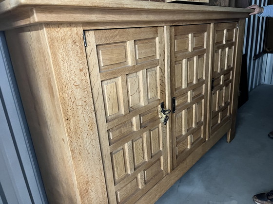 Vintage Brutalist Spanish Cabinet 1960s 1970s – Sideboard, Wood (photo 9 of 9)