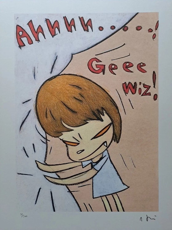 Image 1 of Dopo Nara Yoshitomo, Ahhhh ,, ! Geee Wiz!, anni '90, litografia in edizione limitata