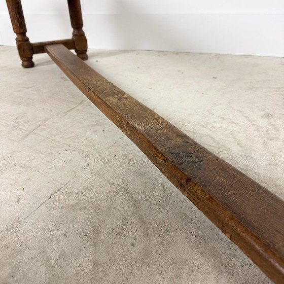 Dos bancos de madera, marrones, Marrón, Vintage (foto 12 de 14)