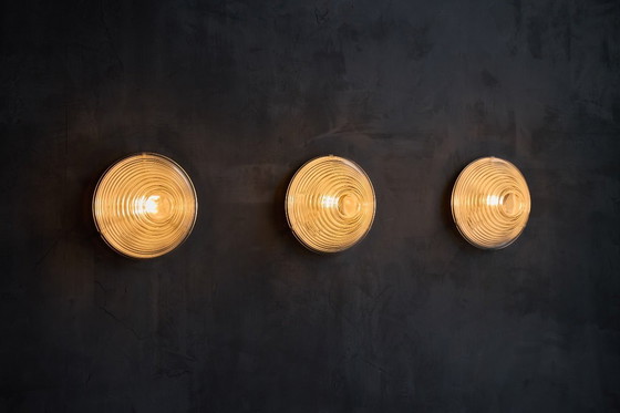 Image 1 of Appliques murales en verre côtelé dans le style de Mario Bellini, Italie, années 1960