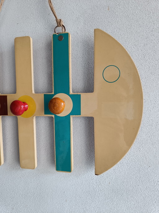 Appendiabiti in legno stile Mid-Century Modern, a forma astratta di pesce, Italia, anni '60