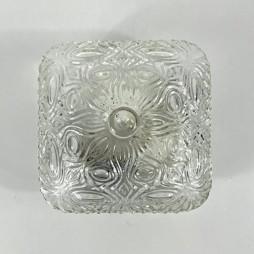 Small wall light ceiling glass minimalist 1970s 1980s antique light transparent