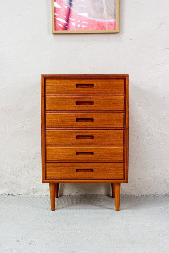 Image 1 of Vintage teak chest of drawers, sideboard, highboard, Danish style, 1960s