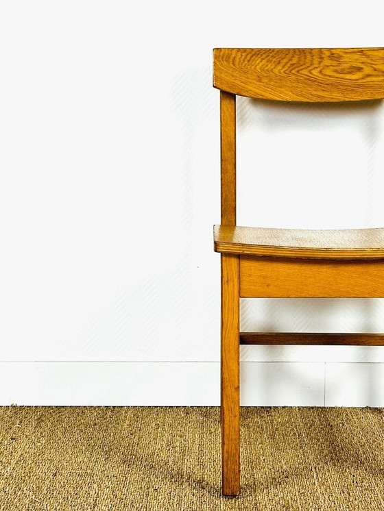 Image 1 of Set di 6 sedie da pranzo vintage in rovere, Francia, 1950