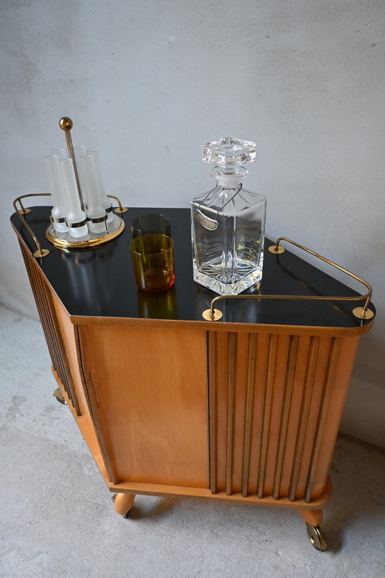 Rombus Barwagen Ilse Möbel Mid-Century 50’s – Drankenkasten, Wood, Glass (photo 6 of 14)