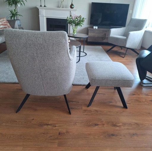 2 Mooie Fauteuils Inclusief Verstelbare Hocker