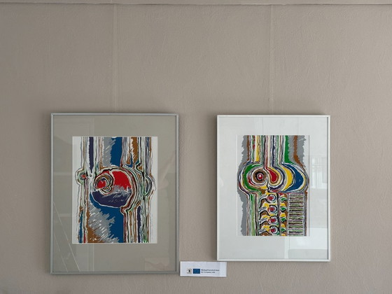 Image 1 of 2x disegni a tecnica mista, senza cornice