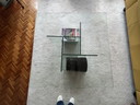 Vierkante glazen salontafel