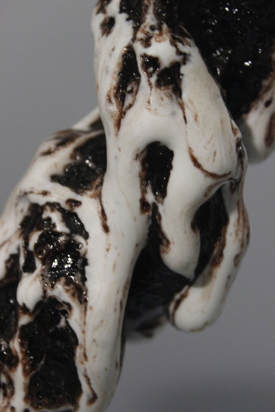 Image 1 of Marius Giuge a Vallauris - Vaso brutalista in ceramica smaltata con lava, anni '50