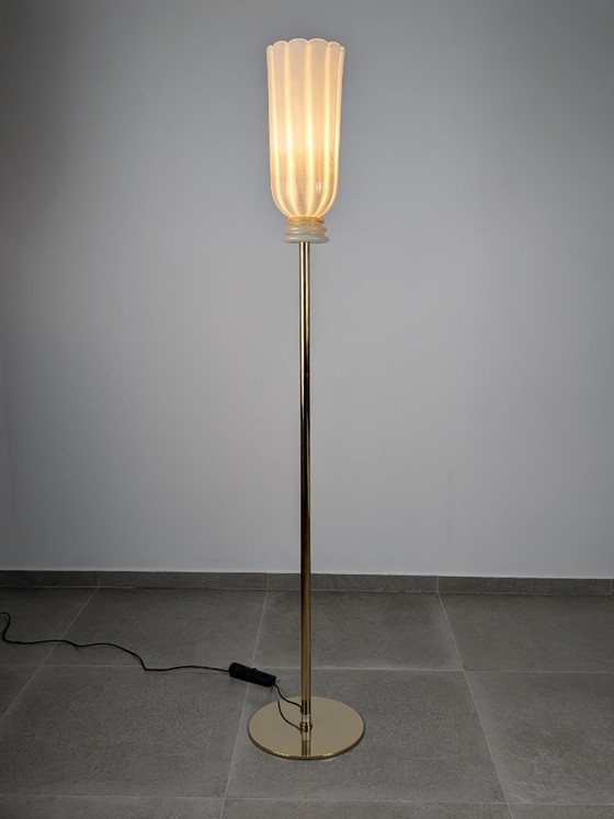 Image 1 of Barovier & Toso XII Apostoli Murano Glass Floor Lamp 24Kt Gold, Italy, 2002