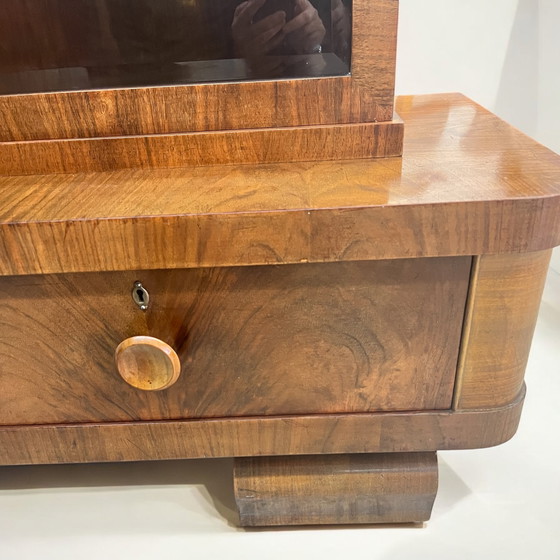 Image 1 of Art Deco display cabinet in the formal language of Bauhaus design. 1930s Germany