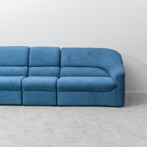 Blaues Viersitzer-Sofa aus den 1970er Jahren – Italienisches Vintage-Design