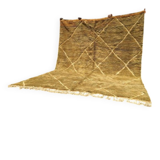 Grande tappeto Mrirt marocchino ocra e senape 350x300 cm – motivo a rombi – Tappeti, Lana, Cotone, Bohemian (photo 2 of 14)