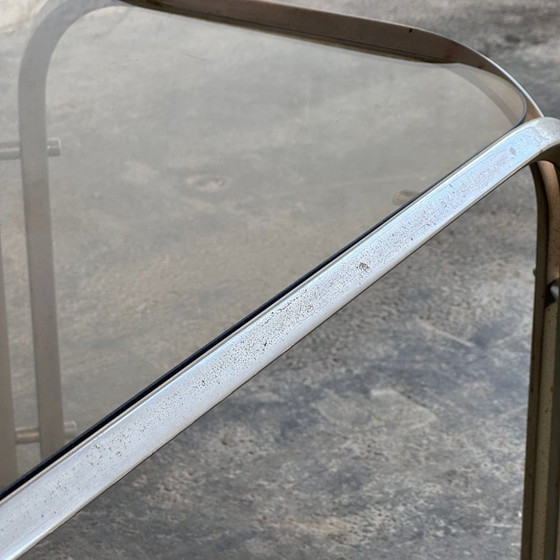 Image 1 of Steel and Glass Mid-Century Coffee Table, 1970