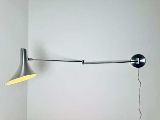 Image 1 of Applique murale à bras articulé en forme de trompette, par Hala Zeist, Pays-Bas, années 1980