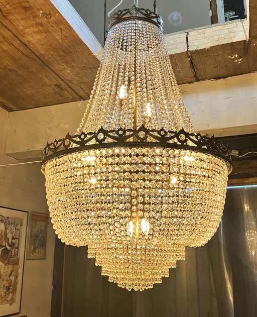Huge Vintage Crystal Chandelier