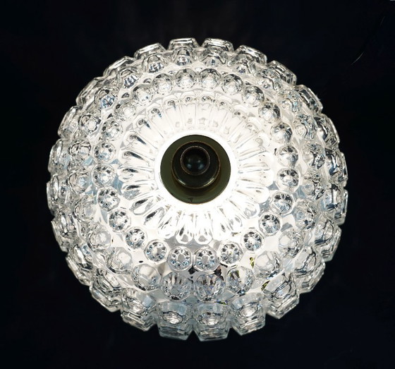 Image 1 of Plafonnier vintage en verre bullé de Limbourg, modèle A 637, encastré, années 1970