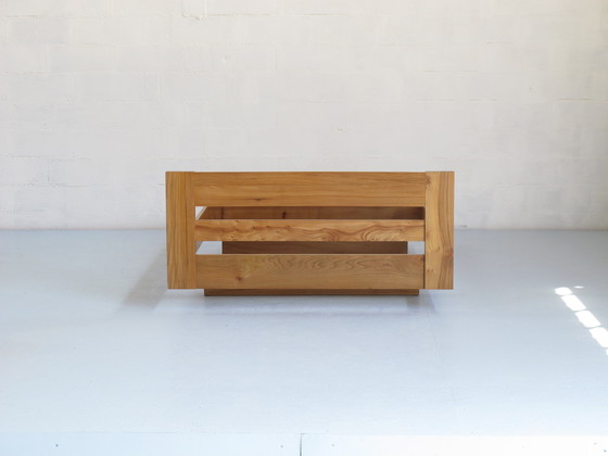 Image 1 of Estructura de cama de 140 cm y par de mesitas de noche de olmo macizo Regain France