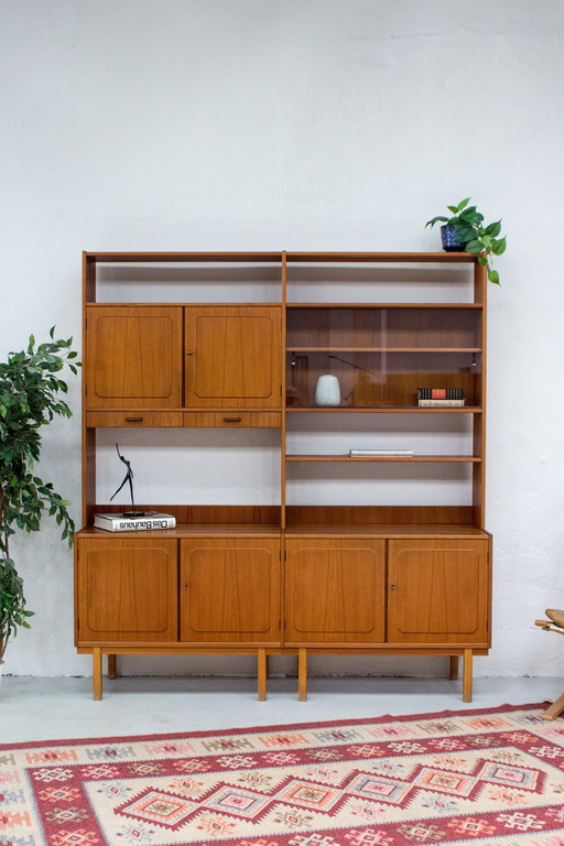 Vintage Teak Highboard Bücherregal Vitrine Sideboard