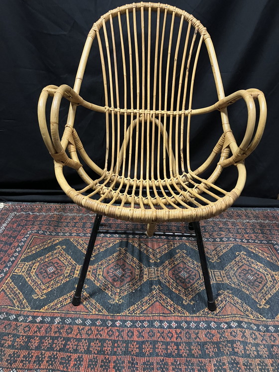 Image 1 of Vintage rotan fauteuil - Rohe Noordwolde 