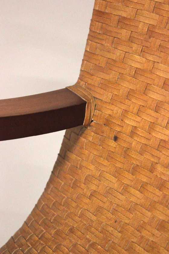 Image 1 of Italian Woven Leather Lounge Chair by Antonio Citterio, 1970s