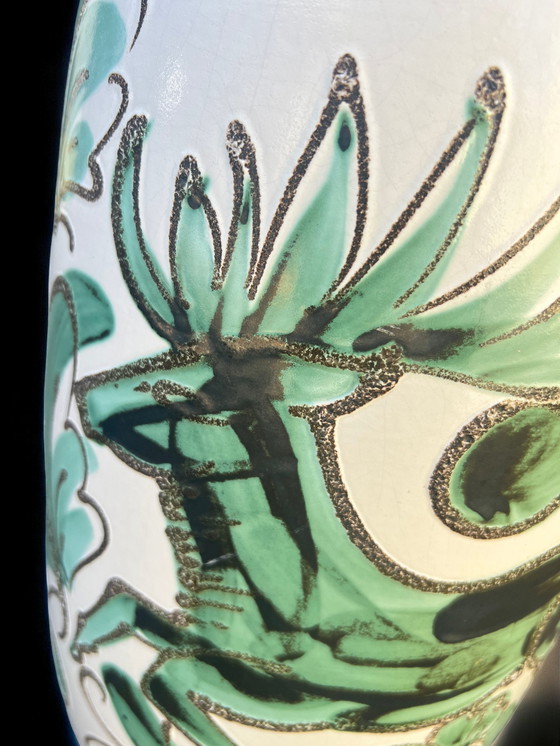 Image 1 of Scheurich Mod.284-53 - large vintage floor vase with deer motif, ceramic, 60s/70s