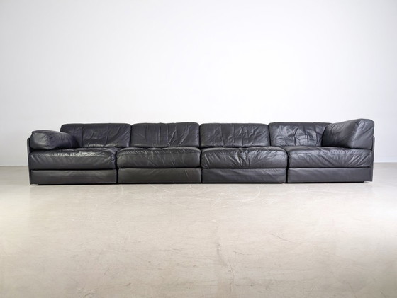 Image 1 of De Sede DS 76/78 Modulsofa Midcentury Design Couch Leder schwarz