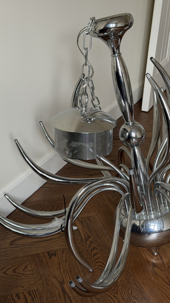 Llamas 15-Light Chandelier in Polished Chrome – Metal (photo 5 of 5)