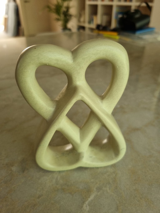 Intertwined hearts sculpture Kenya Kisii stone soapstone