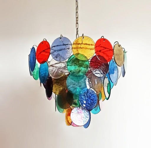 Vintage Murano glass chandelier with 10 lights, Italy 1980