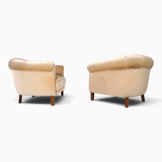 Een paar art-deco clubstoelen in champagnekleurig mohair, 1930 – Fauteuils, Textile (photo 12 of 20)