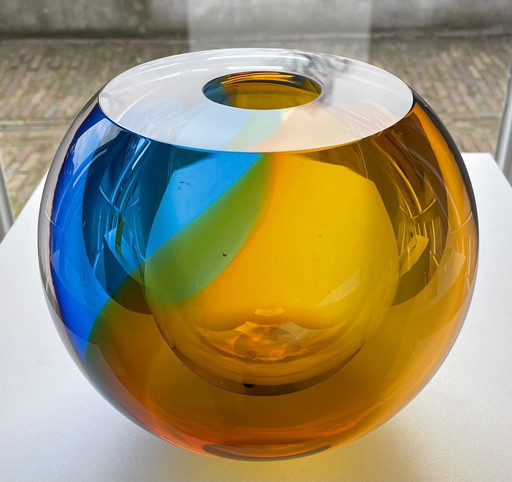 "Sunrise" Objet unique en verre de George Broft 6.6 Kilo !