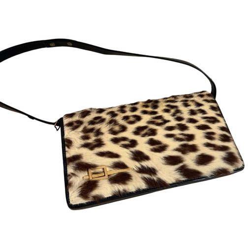 Bolso de hombro vintage Corbeau Curio de piel y pelo de poni – Nuevo