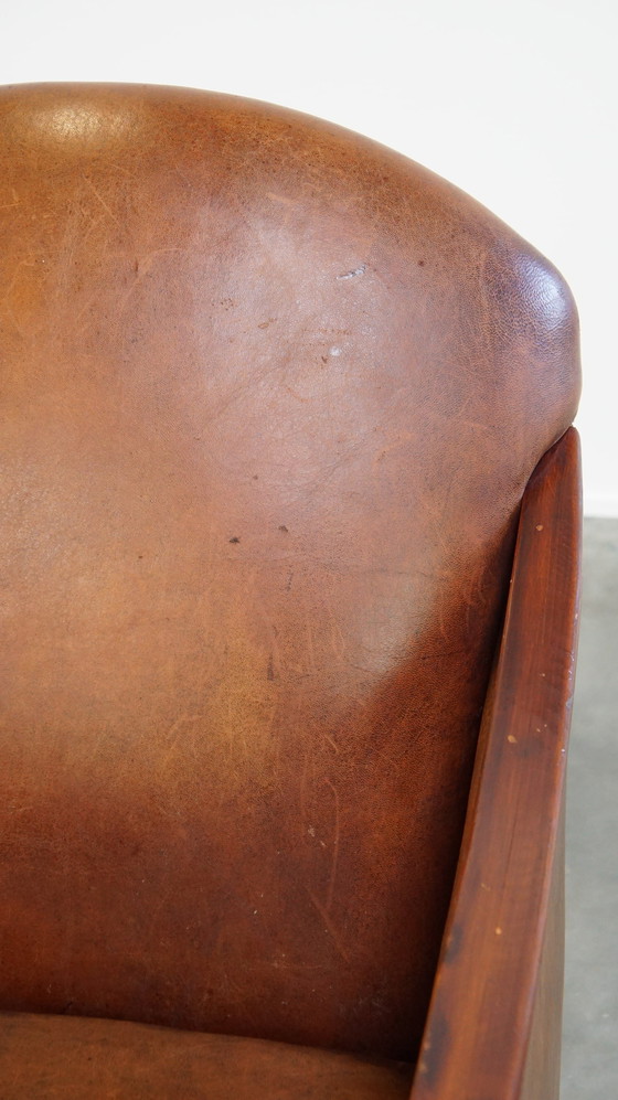 Image 1 of Sheep Leather Art Deco Design Armchair