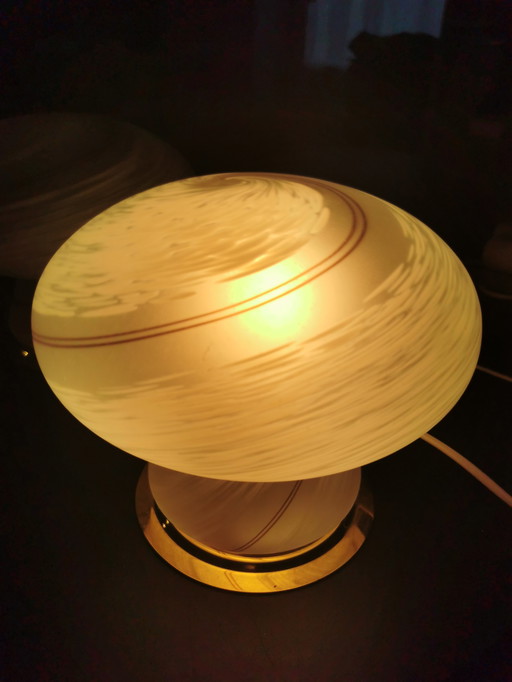 Pair of Murano Swirl mushroom lamps